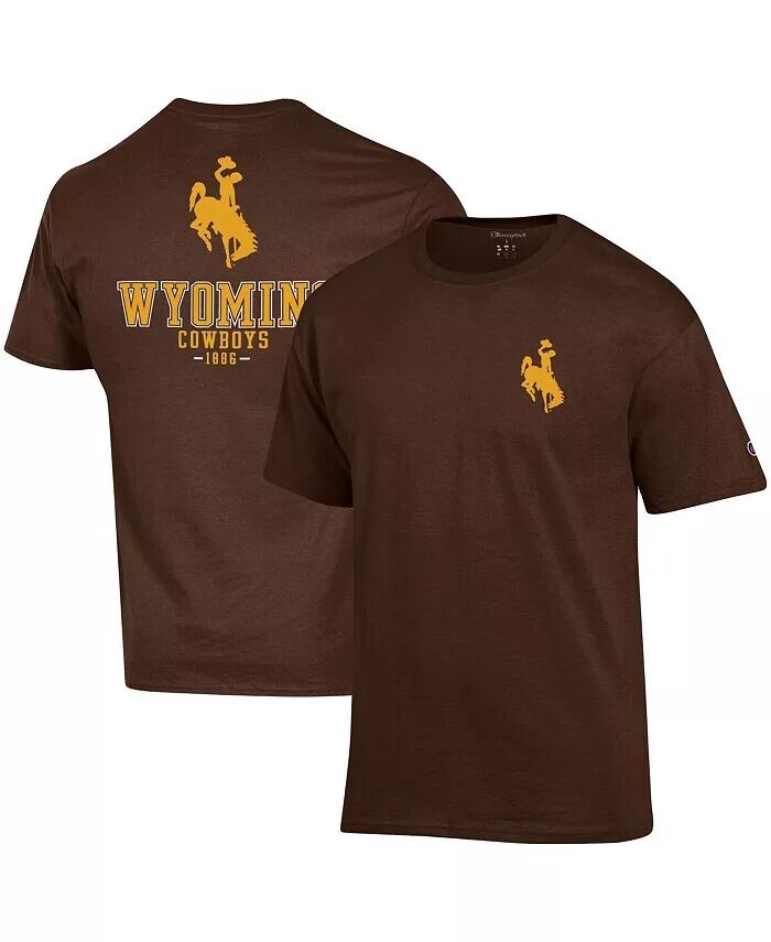 

Мужская коричневая футболка Wyoming Cowboys Stack 2-Hit Champion