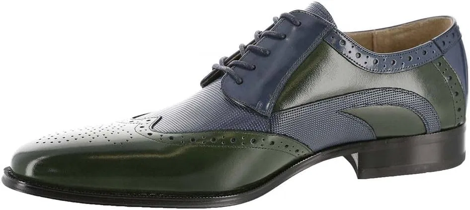 Мужские туфли-оксфорды Ivingale Wingtip на шнуровке от STACY ADAMS, темно-синий/зеленый — фото 4