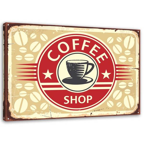 

Фрески Feeby Retro Vintage Kaffee Schild, красный