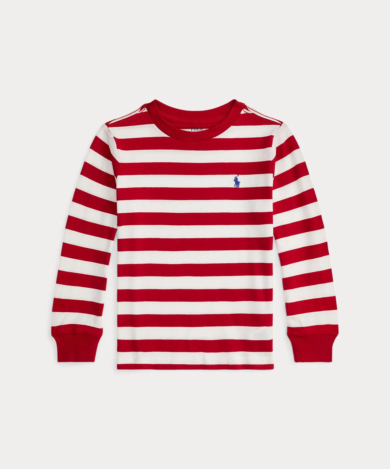 Детская футболка с длинным рукавом в полоску POLO RALPH LAUREN CHILDRENSWEAR красная