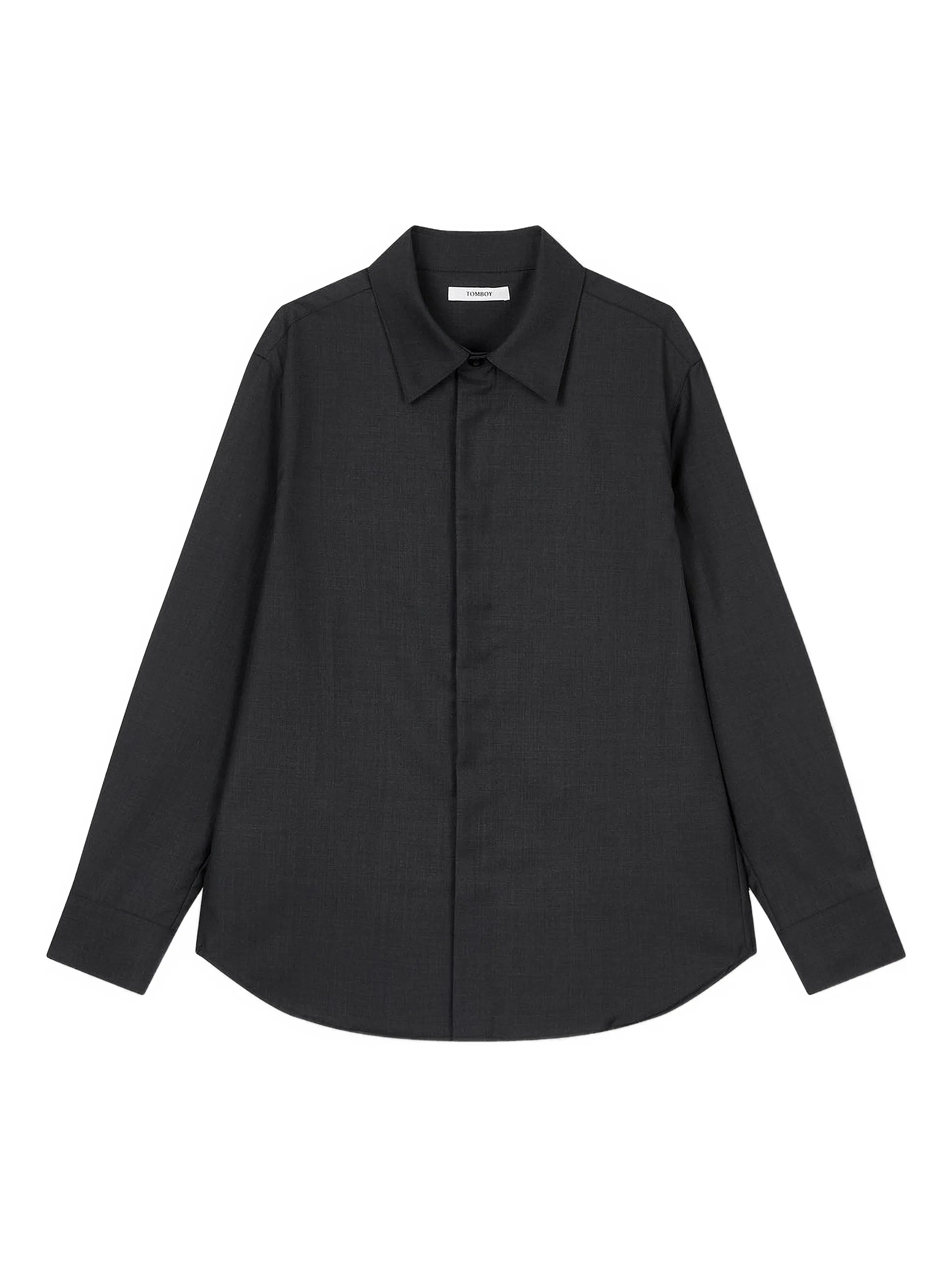

Рубашка на потайных пуговицах Tomboy, серый