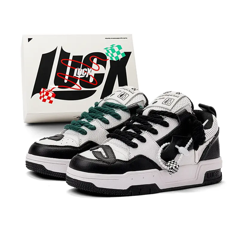 

LUCX Скользоустойчивые износостойкие низкие скейтерские кроссовки Lucky Shoes Unisex в цвете обсидиановый черный эксклюзивная упаковка, цвет Obsidian Black-Exclusive Box