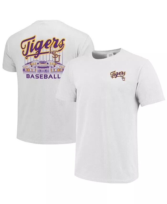 

Мужская белая бейсбольная футболка LSU Tigers Alex Box Stadium Image One, белый