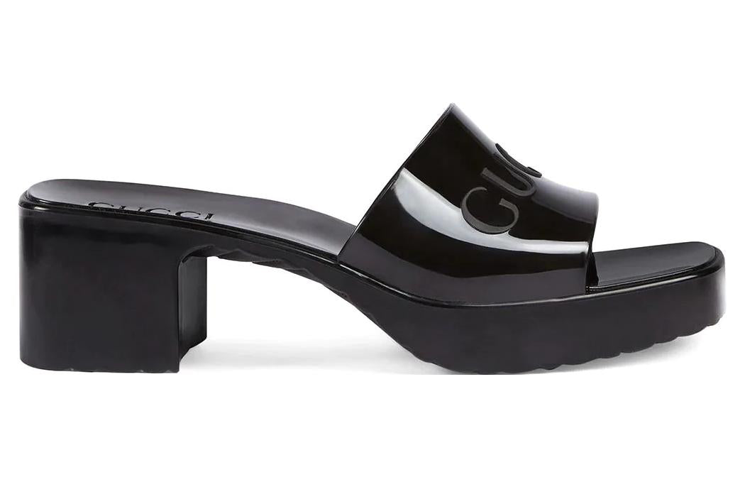 Сандалии (WMNS) Gucci Rubber Slide Shoe Black 624730-J8700-1000 — фото 2