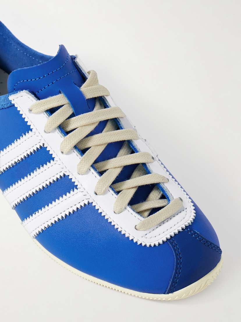 Японские кожаные кроссовки с отделкой из замши Adidas Originals, синий — фото 4