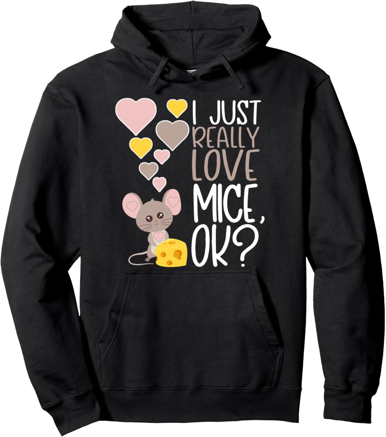 

Милая толстовка для любителей мышек Я действительно люблю мышек Love Mice Apparel, черный