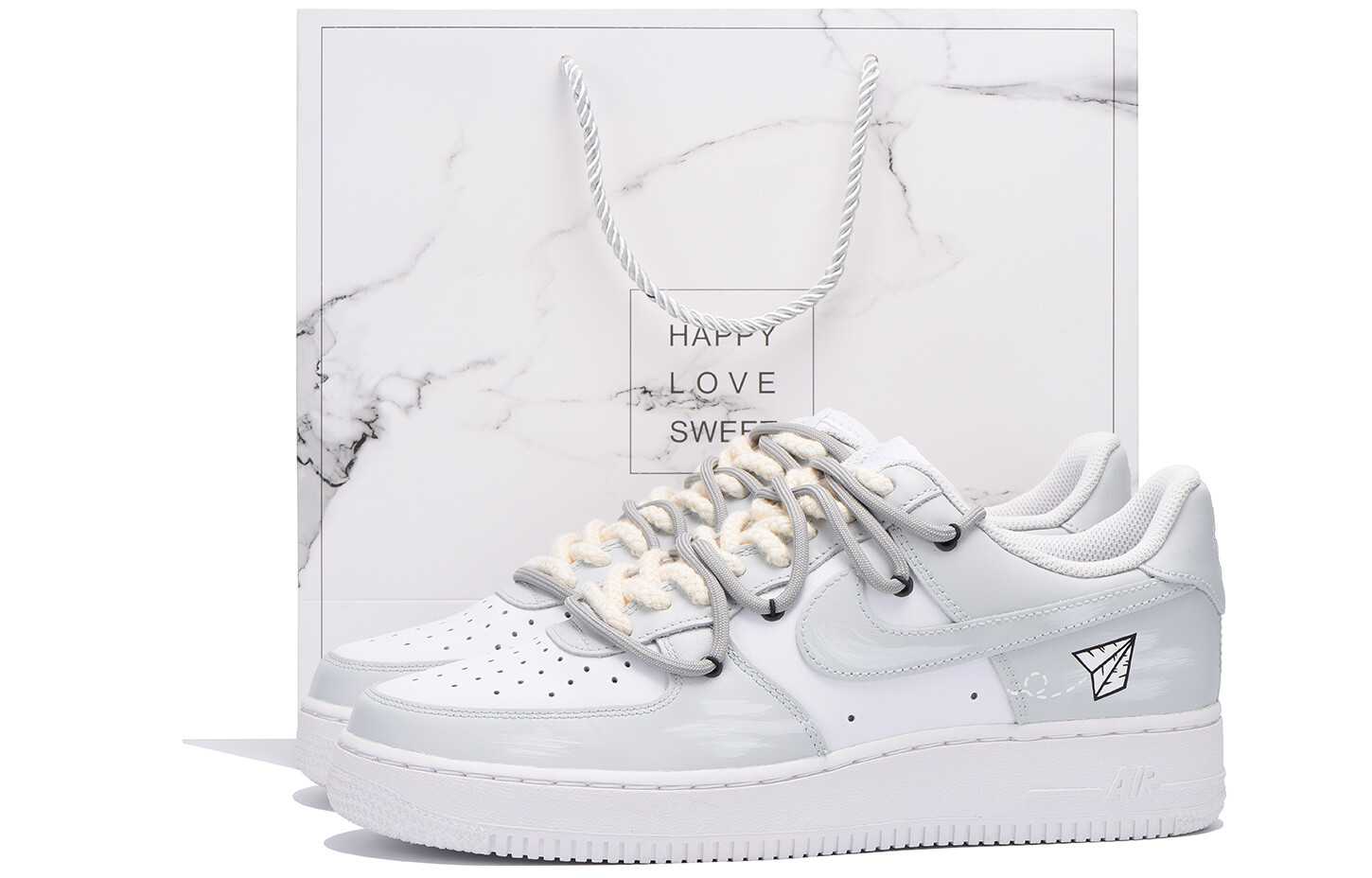 

Кроссовки Nike Air Force 1 Skateboarding Shoes Men Low-top White, светло-серый
