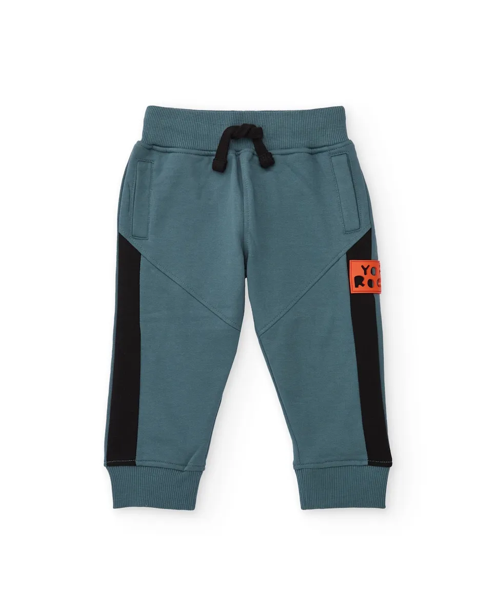 

Детские велюровые штаны с боковой деталью Tuc tuc, синий