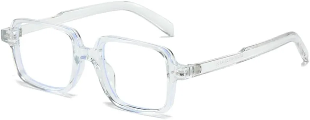 

Винтажные квадратные мужские солнцезащитные очки с заклепками, солнцезащитные очки UV400 для женщин в стиле панк, прозрачные с градиентом UATXTAU, Transparent Clear