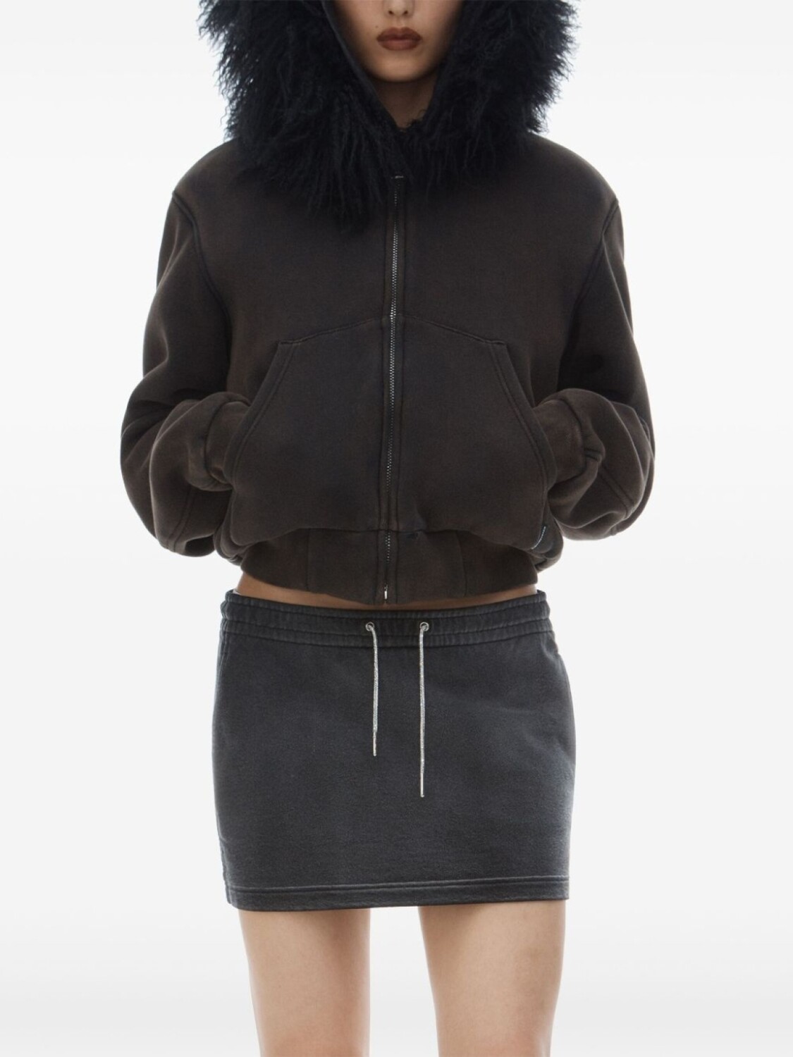Alexander Wang юбка мини с кулиской, серый — фото 2
