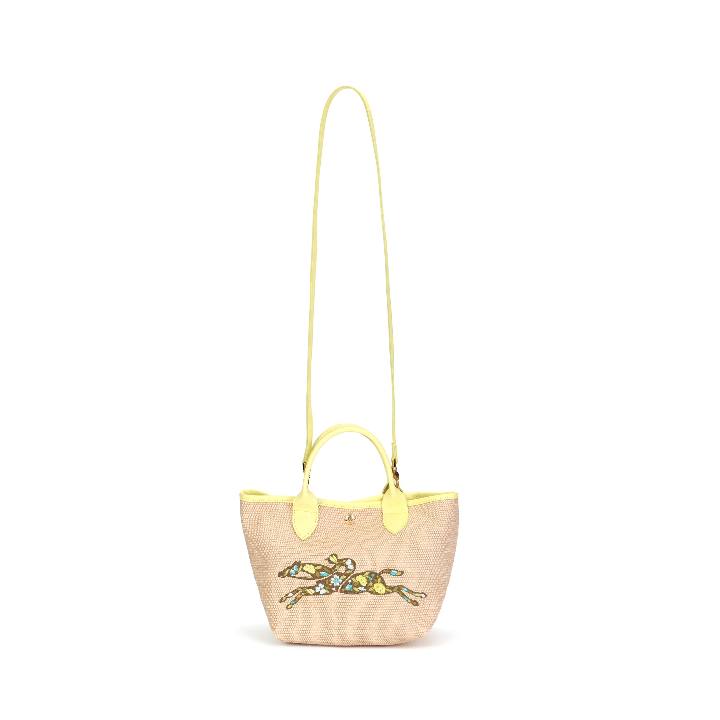 

LONGCHAMP Холщовая сумка-тоут, сумка для покупок, холщовая сумка, женская сумка-тоут Trumpets, желтая