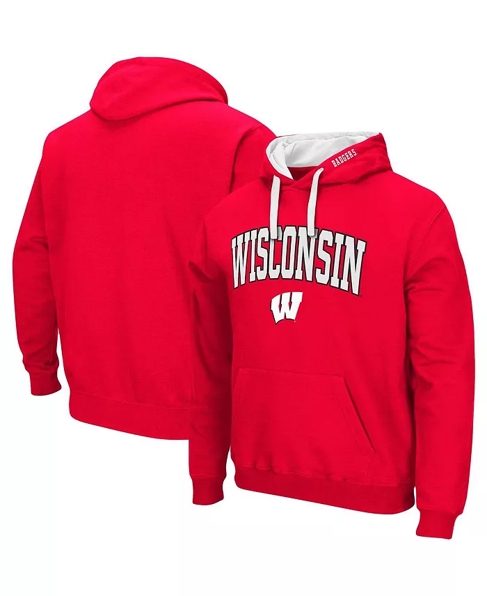 

Мужская толстовка с капюшоном Wisconsin Badgers Big and Tall Arch & Logo 2.0 Colosseum, красный