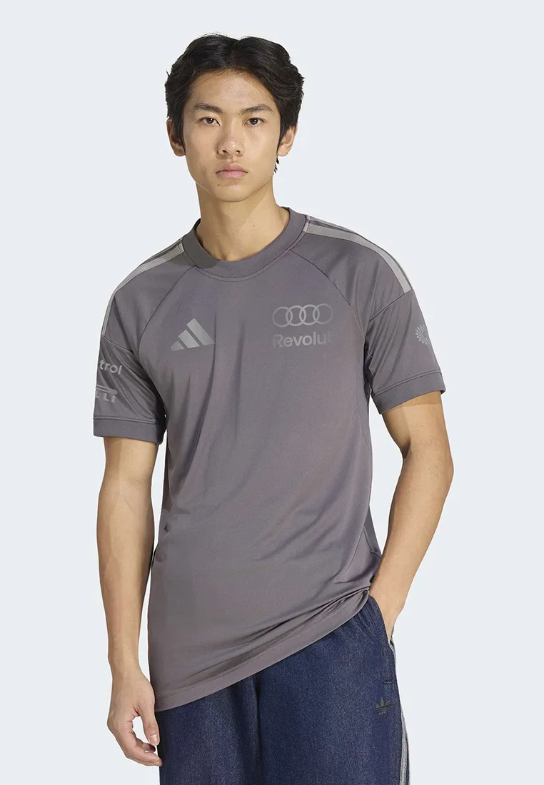 Футболка с коротким рукавом, реплика топ Audi Revolut F1 Team Driver, черная Adidas