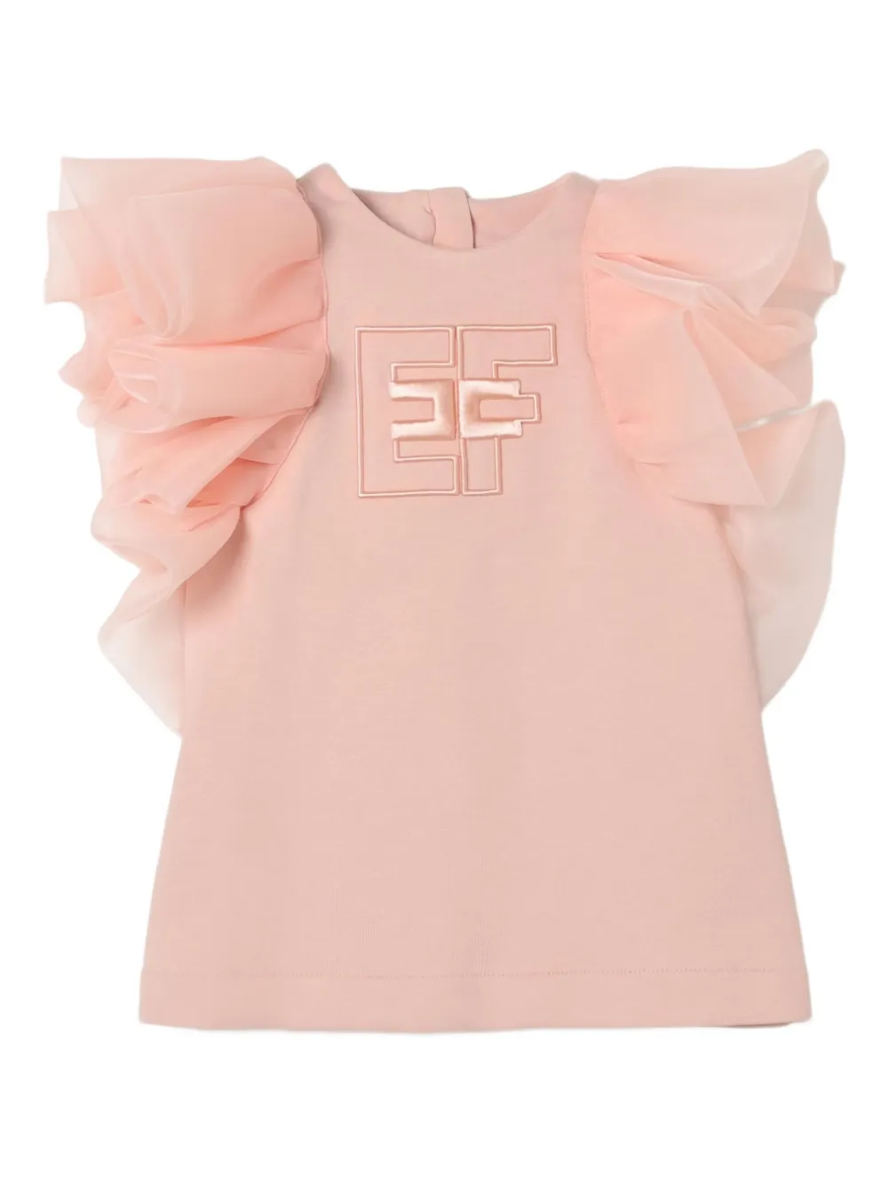 

Платье с вышитым логотипом Elisabetta Franchi La Mia Bambina, розовый