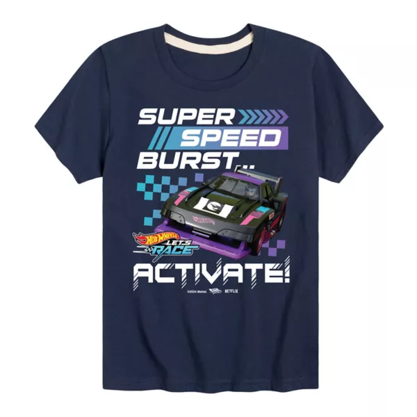 

Футболка для мальчиков 8-20 лет с принтом "Super Speed Burst" Hot Wheels, синий