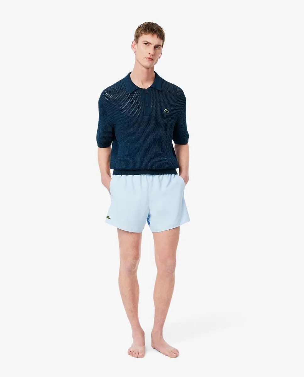 

Мужские однотонные синие шорты-бермуды для плавания Lacoste, голубой