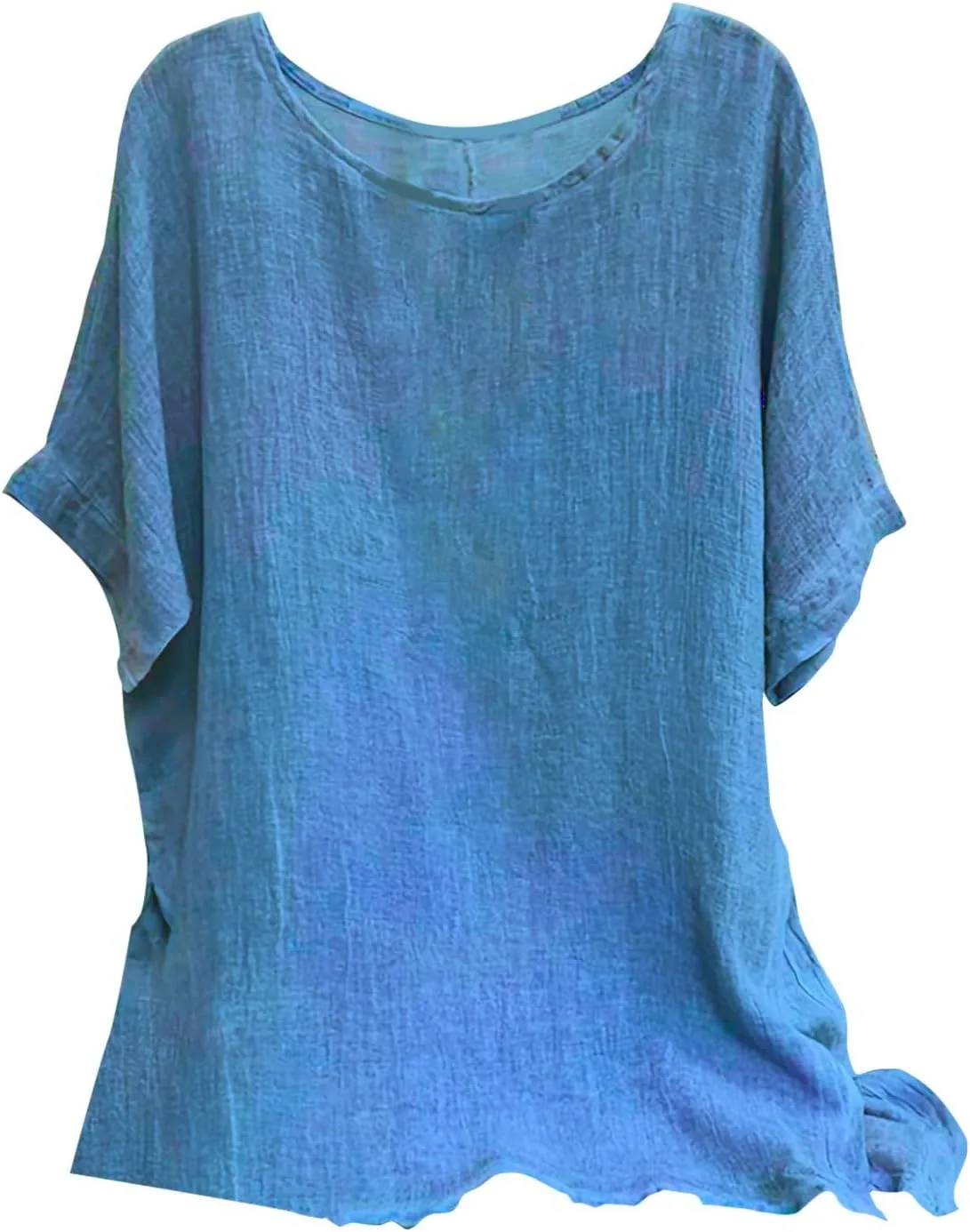 

GOKKILRW Женская льняная рубашка с короткими рукавами, летняя, свободного кроя