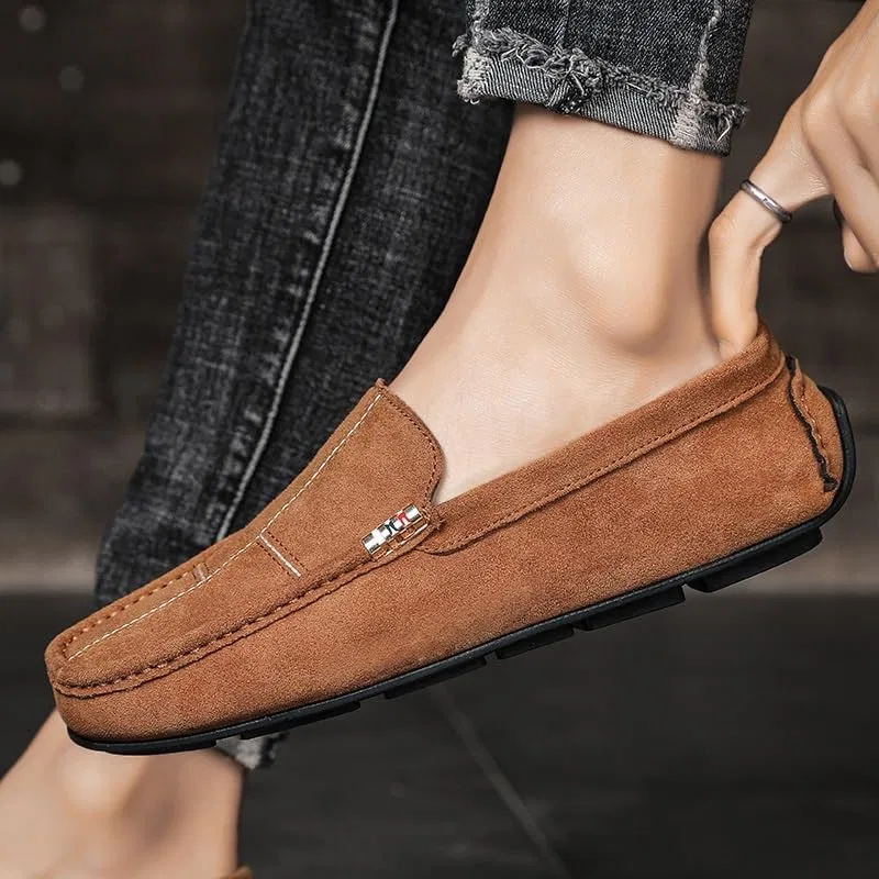 Мокасины замшевые Loafers Yellow Brown SayfuR — фото 4