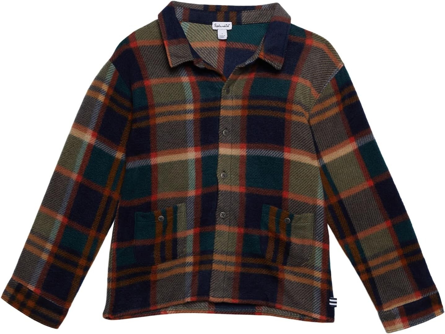 

Рубашка Splendid Littles Plaid Fleece Long Sleeve Button-Up Shirt, цвет Plaid Multi