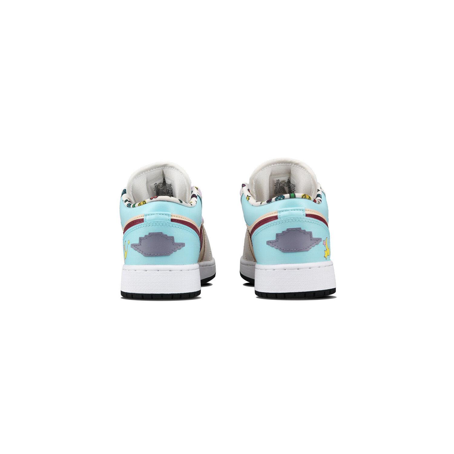 Кроссовки Air Jordan 1 Vintage Basketball Shoes Women's Low-top Blue, Yellow, Red, синий/желтый/красный — фото 4