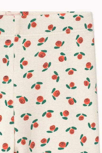 Леггинсы с узором Tiny Roses Rib Baby Pant Tinycottons, белый — фото 3