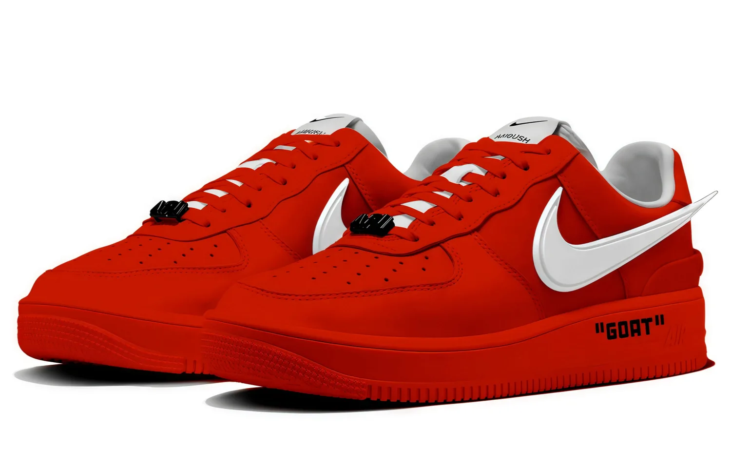 Nike AMBUSH Air Force 1 Crimson Heaven Slip Resistant Low top кроссовки Unisex красные — фото 3