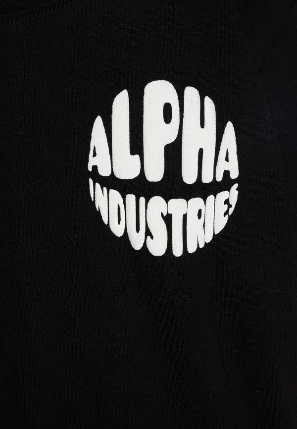 Футболка с логотипом для детей и подростков Alpha Industries, Black — фото 4
