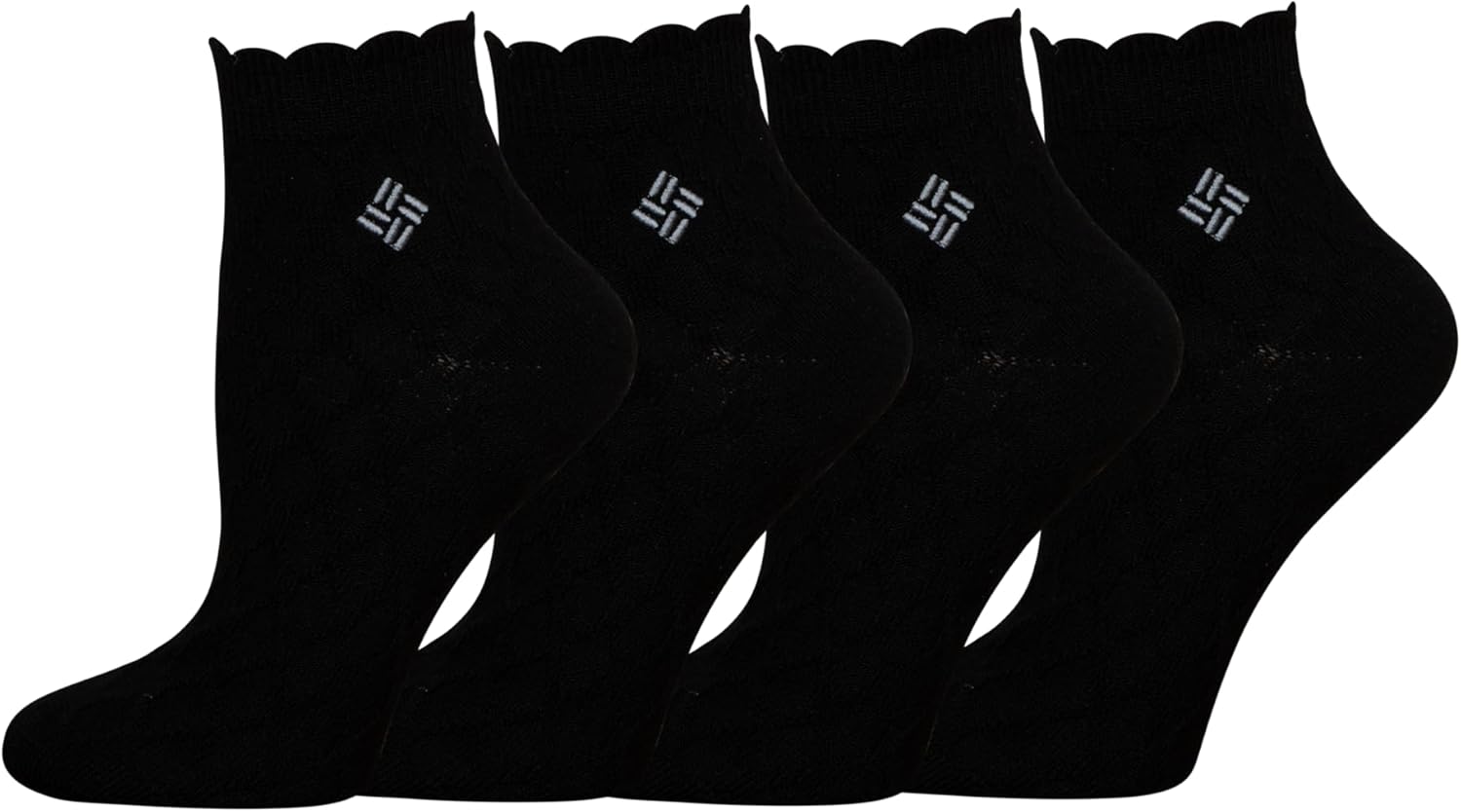 

Columbia женские плосковязаные текстурированные носки-следки 4 пары, Black