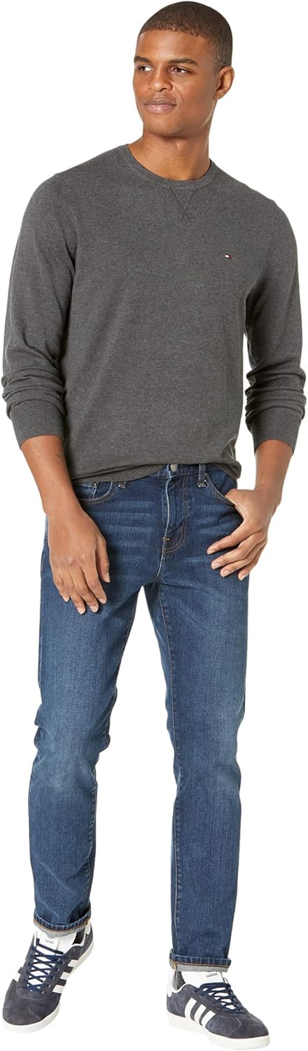 Мужской однотонный свитер с круглым вырезом Tommy Hilfiger, Grey Heather — фото 4