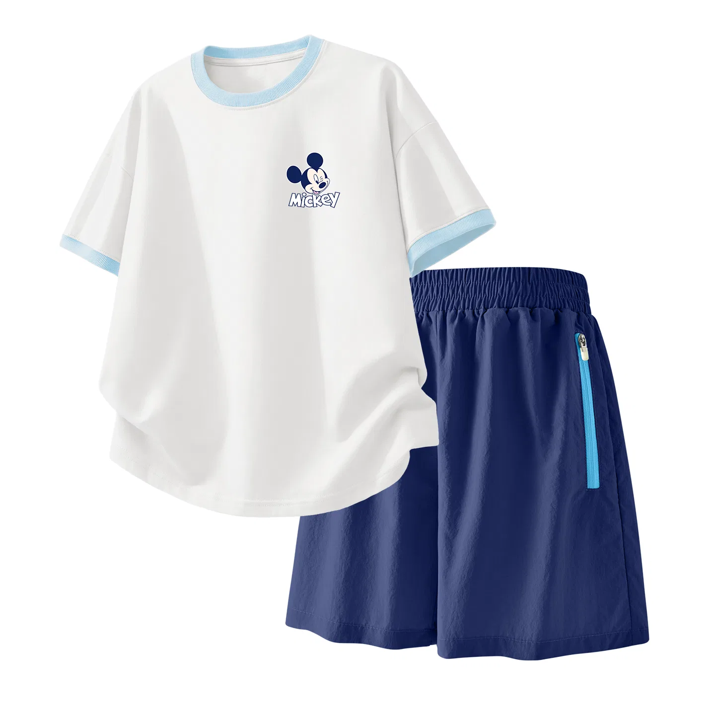 Детский спортивный костюм Casual Sportswear 2 Piece Set Disney, Dazzle Eye K Cream Blue+Solid Color Deep Sea Blue