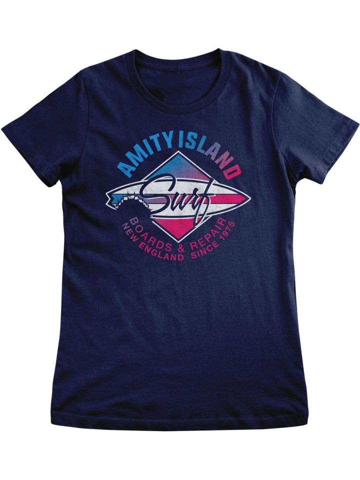 

Футболка с надписью Jaws Boards & Repair Since 1975 Girly Tee синего цвета Jaws, Синий, Футболка с надписью Jaws Boards & Repair Since 1975 Girly Tee синего цвета Jaws