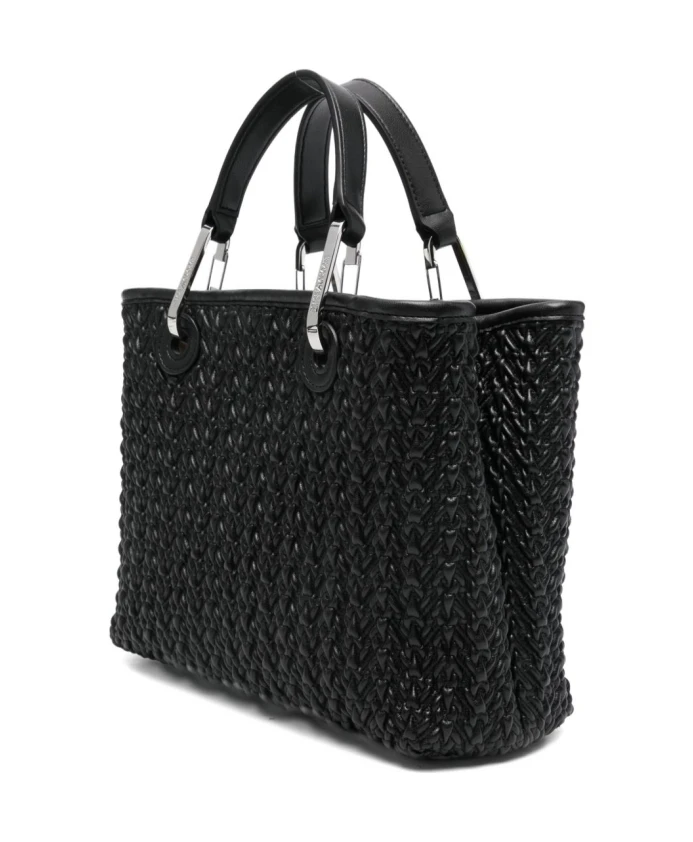 

Черная плетеная сумка через плечо Emporio Armani, черный