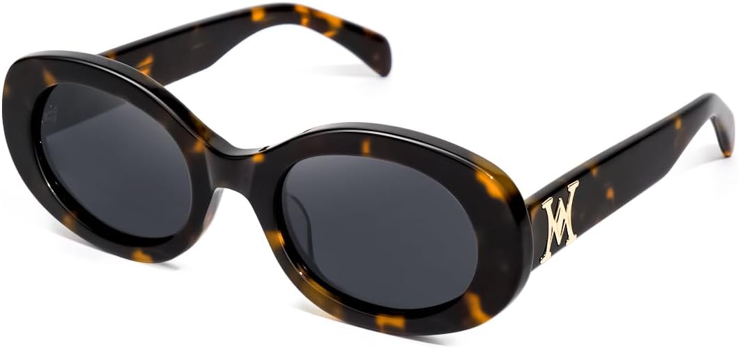 

Ретро овальные солнцезащитные очки для женщин и мужчин, поляризованные, ручной работы, из ацетата, модные женские солнцезащитные очки Mose Romano, Tortoise Frame Black Lens