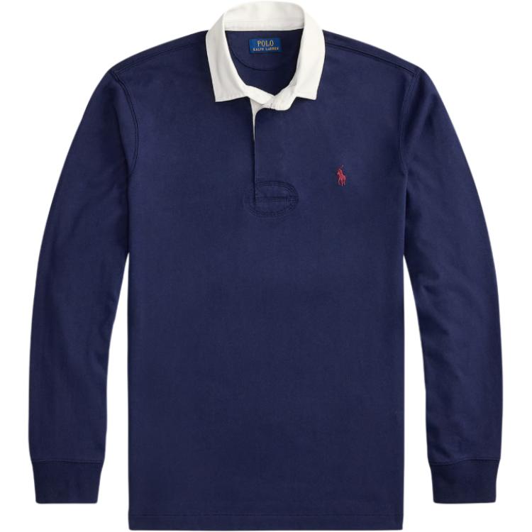 Регбийная поло-рубашка с вышитым логотипом Polo Ralph Lauren, newport marine синий — фото 3