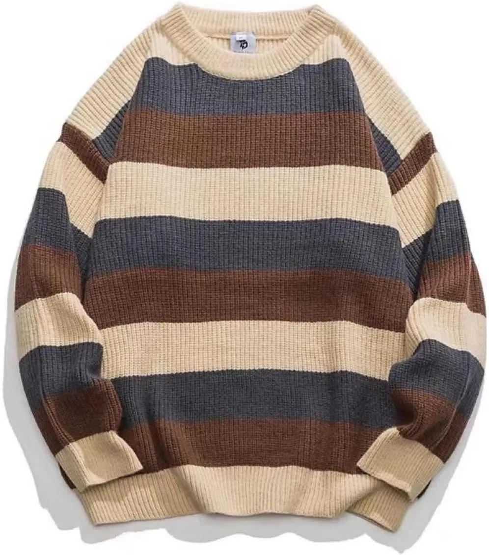 

Полосатый свитер Y2K с цветными блоками, оверсайз, унисекс Ponitrack