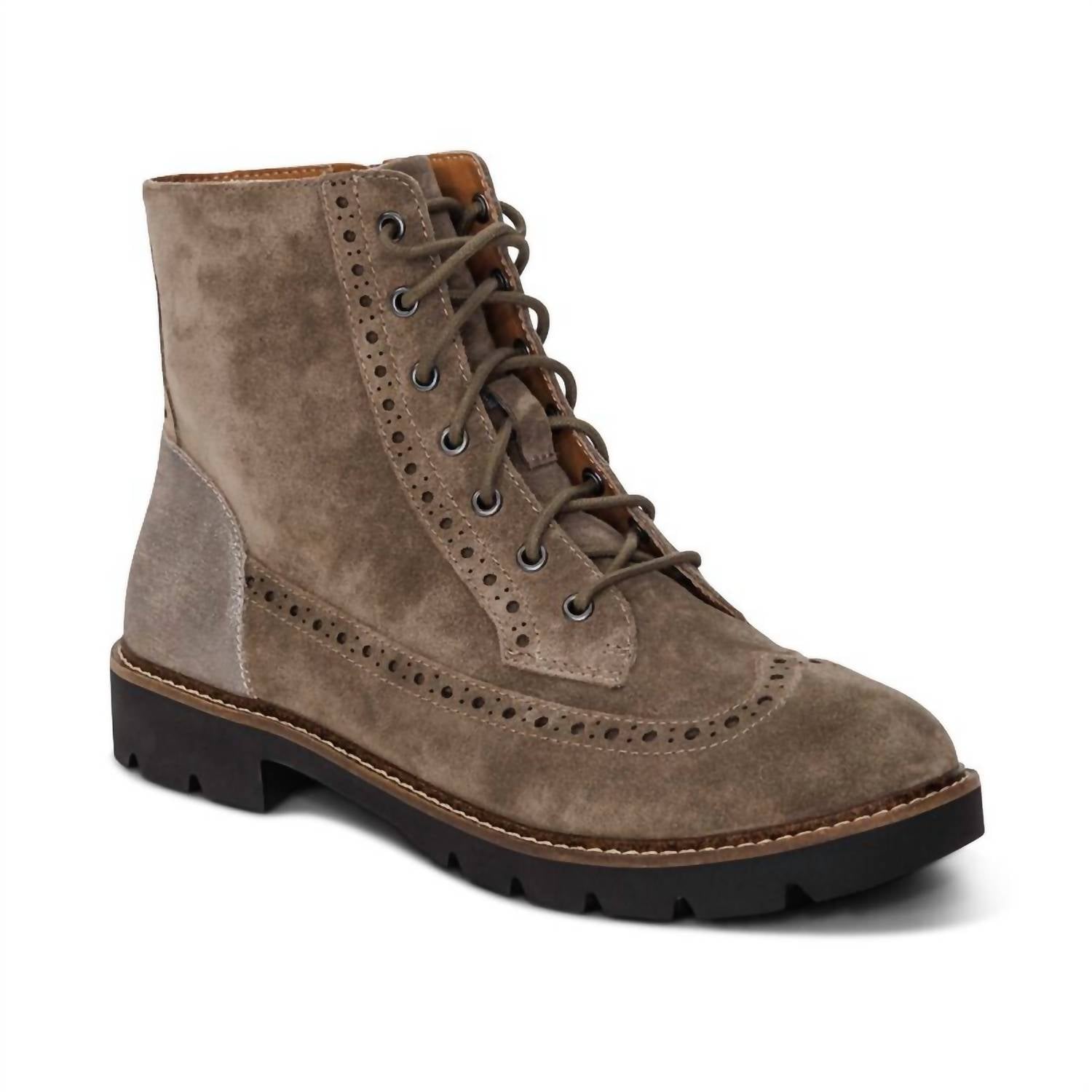 Женские броги сапоги Марго на шнуровке в цвете тауп Aetrex, Taupe