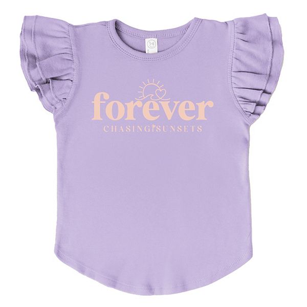 

Футболка с рукавами-крылышками Forever Chasing Sunsets The Juniper Shop, Lavender