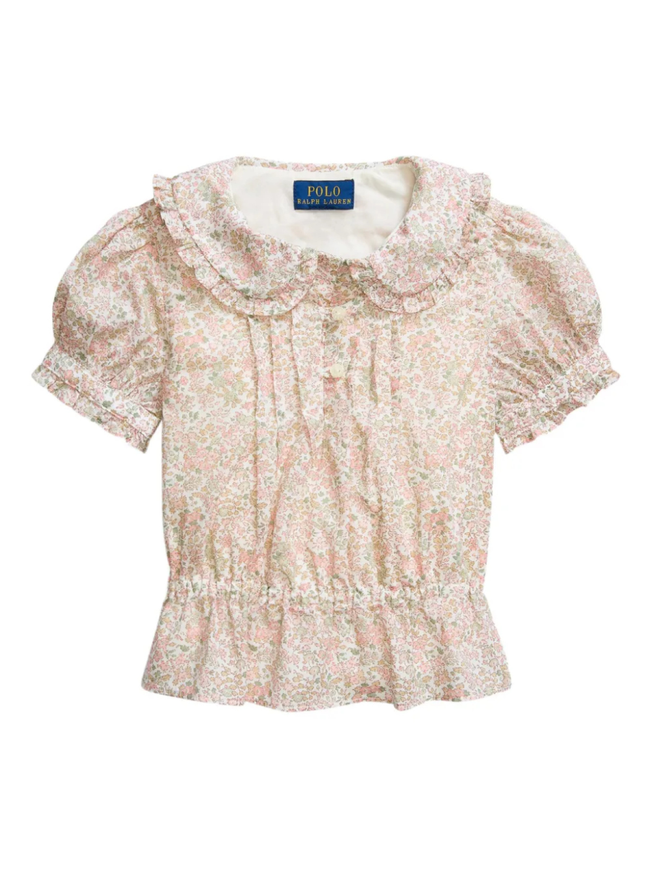 

POLO RALPH LAUREN KIDS блузка с цветочным принтом и оборками, розовый
