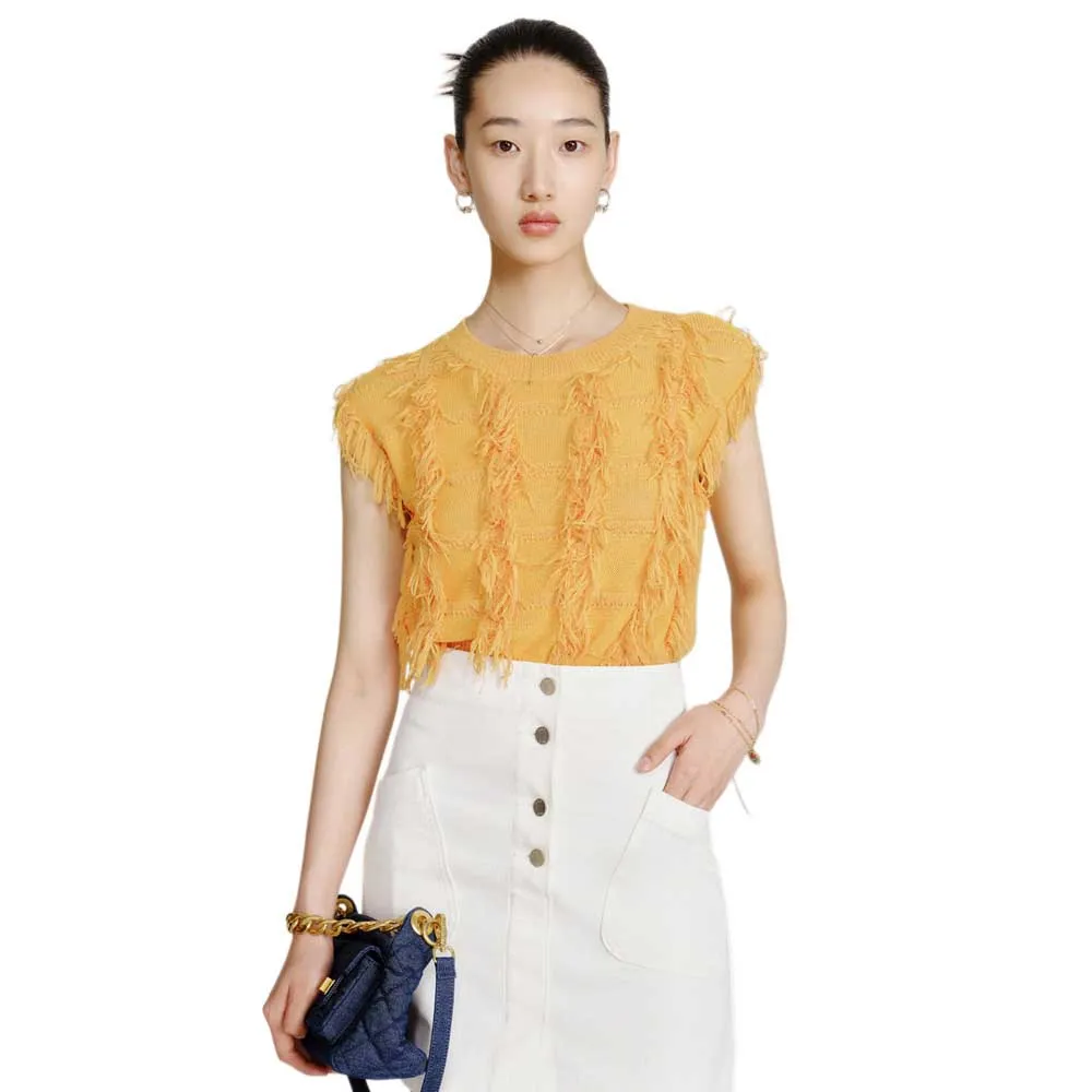 

Свитер Lily Fringed Knitted, желтый