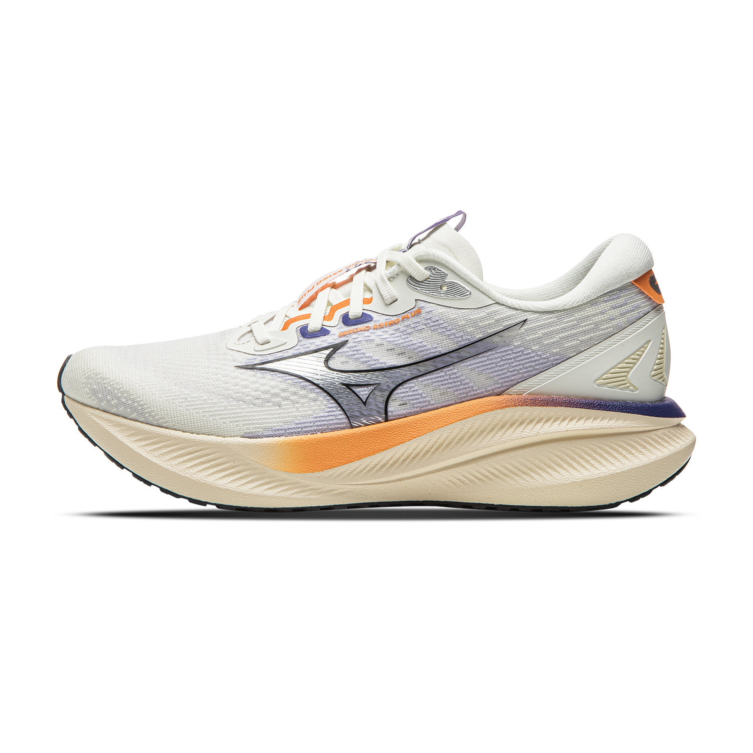 

Кроссовки для бега ASTRO PLUS 2 Fabric Low top Unisex Snow Mizuno, snow/sunset оранжевый/wreath фиолетовый