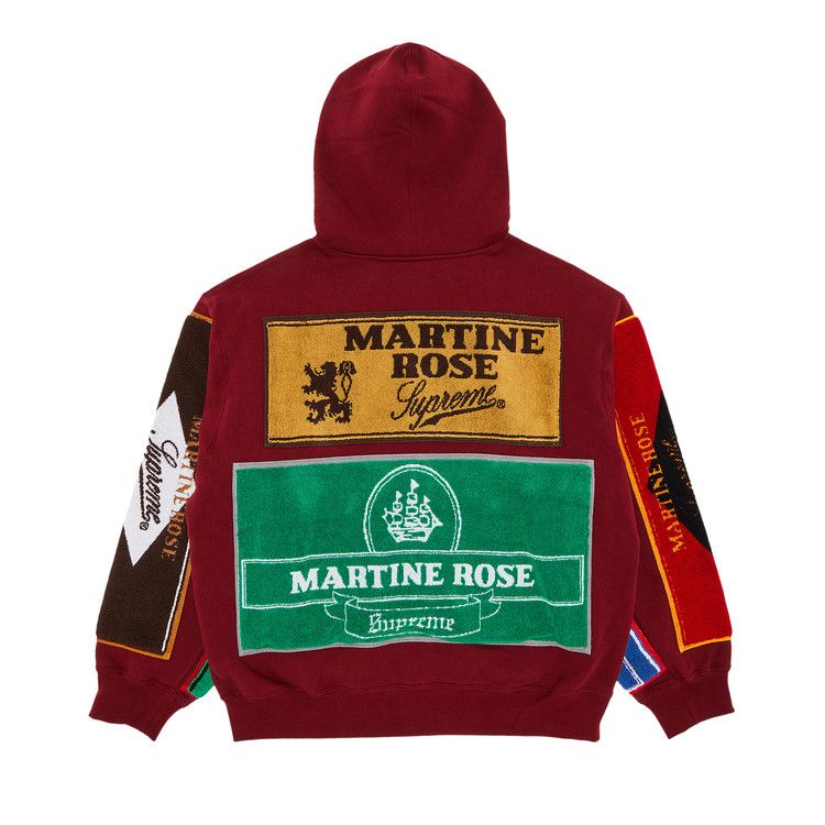 Толстовка Supreme x Martine Rose Towel Zip Up Hooded Sweatshirt, Cardinal — фото 2