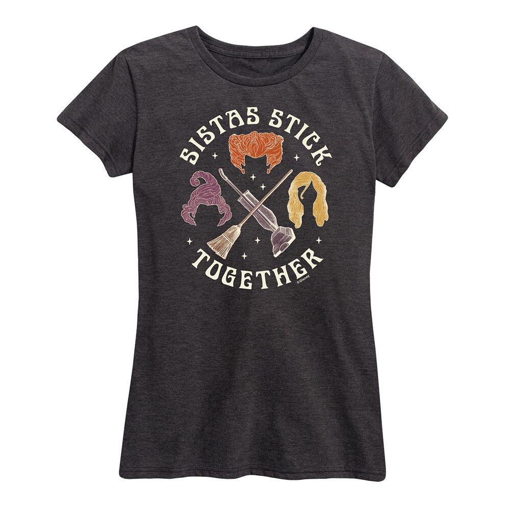 

Женская футболка Disney's Hocus Pocus с рисунком Sistas Stick Together Licensed Character, цвет Charcoal Gray
