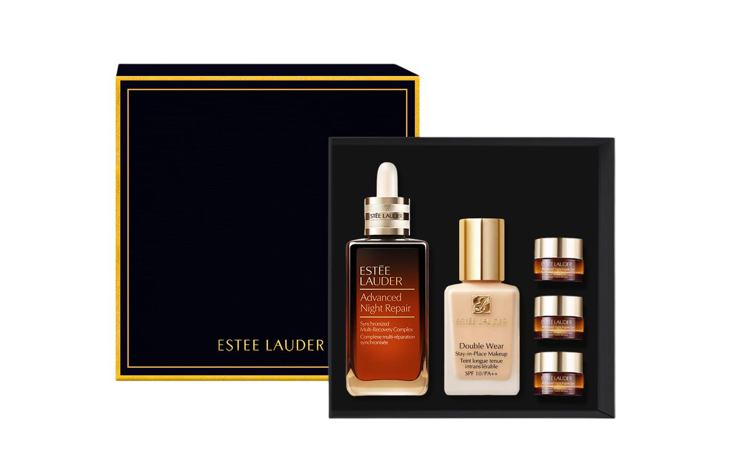 Набор косметики Estée Lauder: сыворотка Advanced Night Repair + тональный крем Double Wear DW 1C1 + крем для глаз, 50 мл + 5 мл х 3 — фото 3
