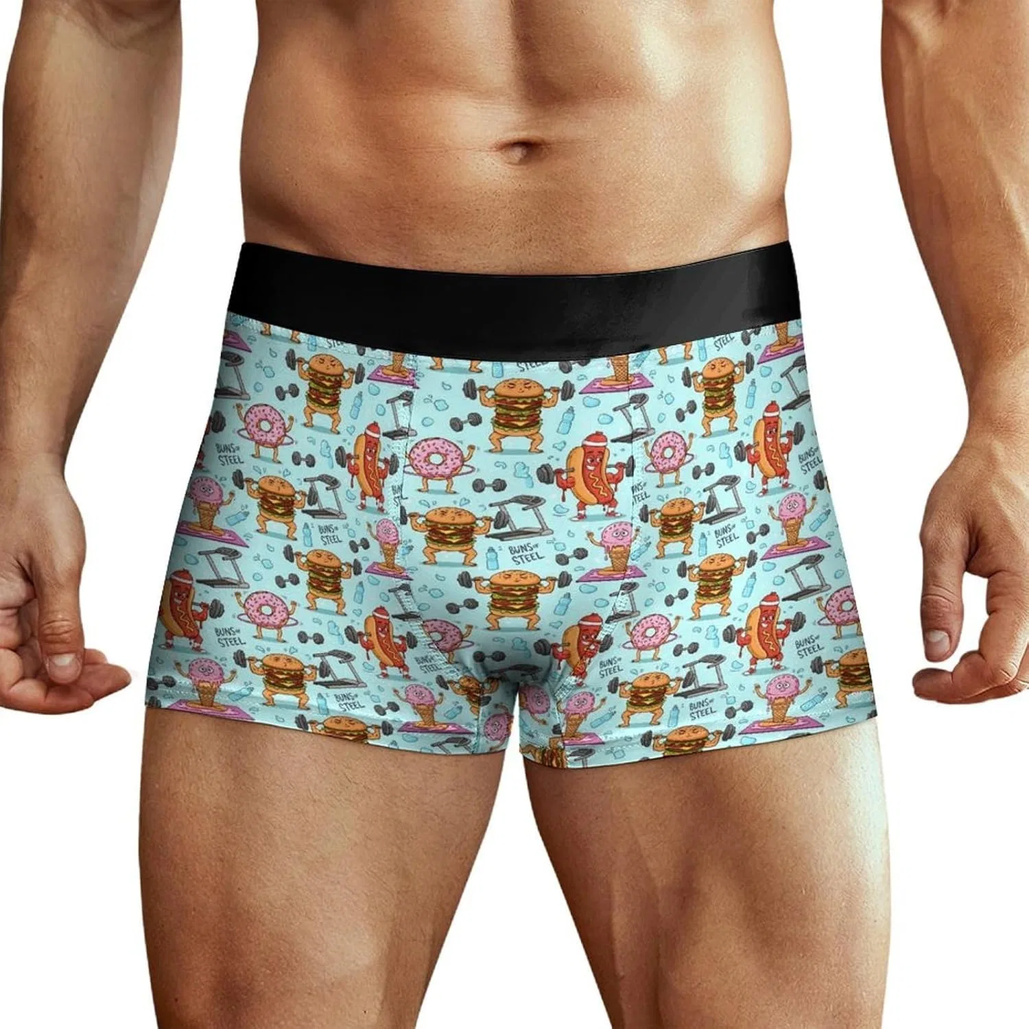 Боксеры, овощной принт, Boxer Briefs, Naughty Food Gym