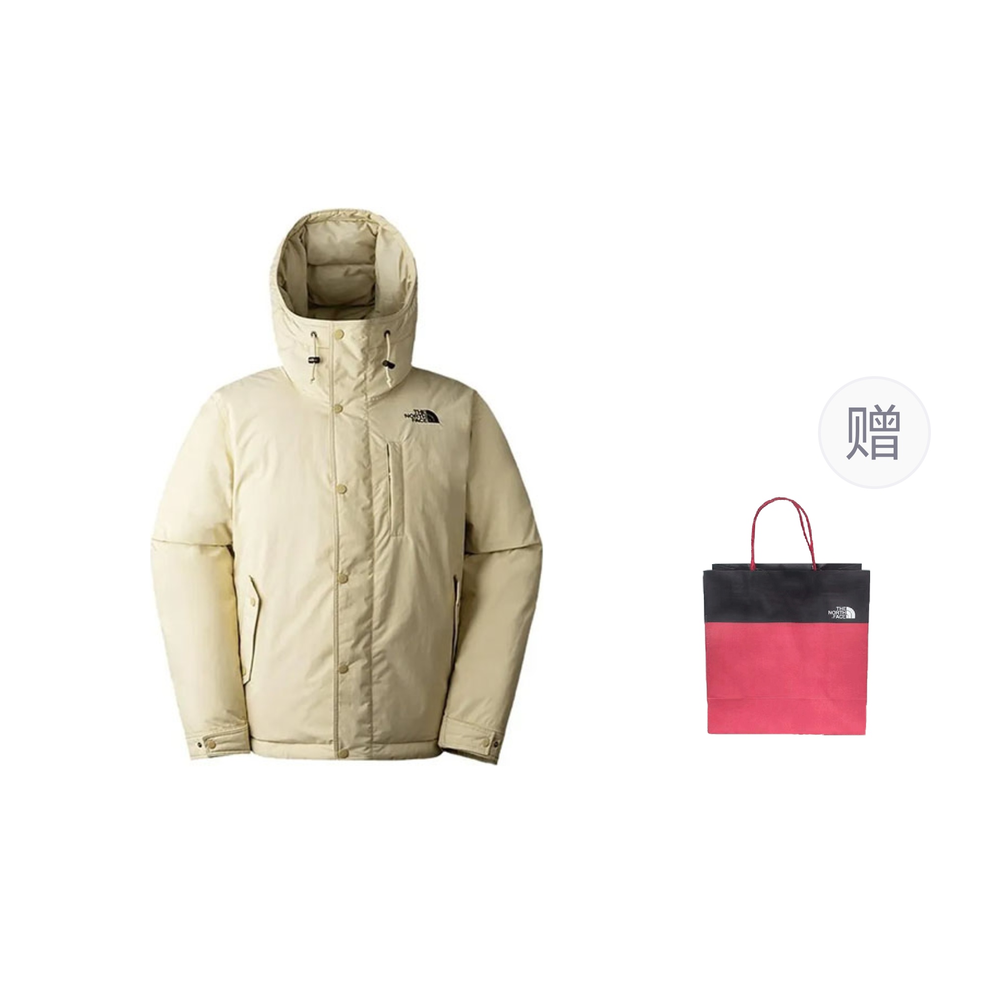 

Пуховик мужской City Outdoor Collection бежевый + подарочный пакет The North Face