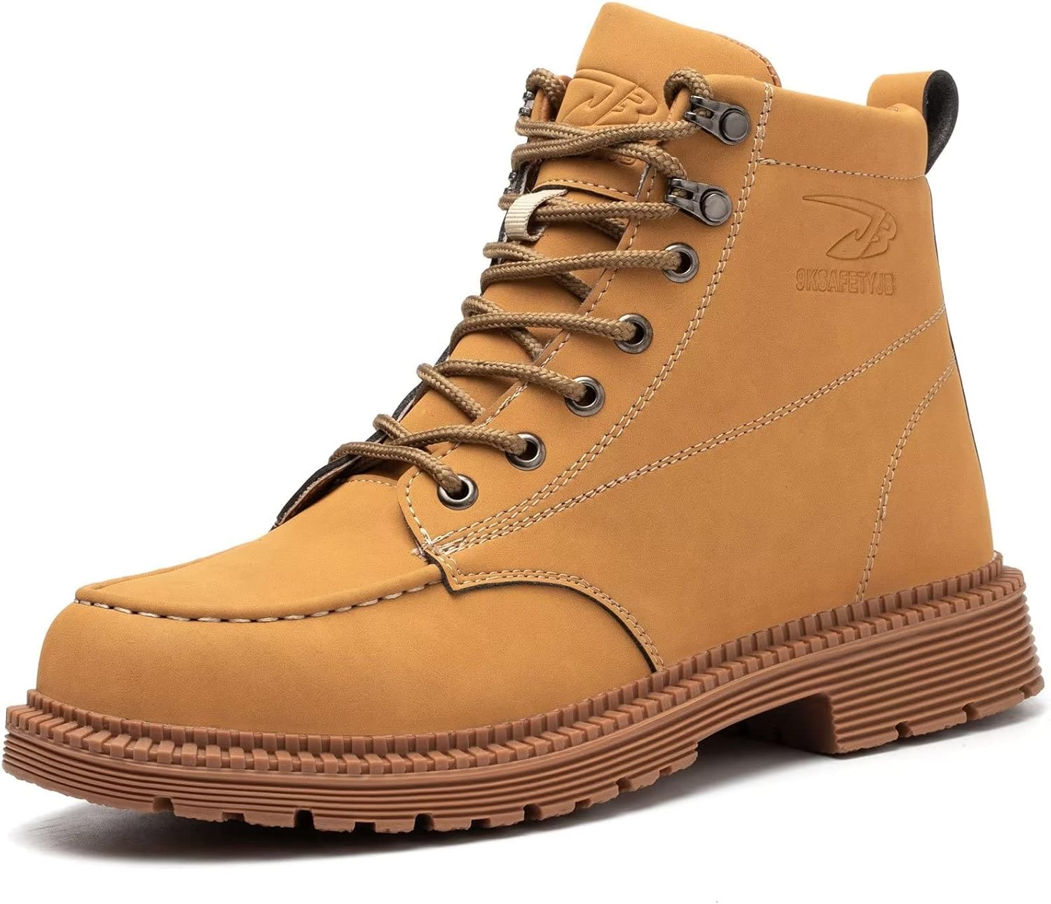 

Мужские ботинки Tanleewa с кожей и стальным носком, водонепроницаемые, легкие, противоскользящие, строительные, модные походные ботинки, желтый
