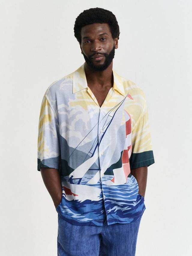 

Футболка Regular Fit с принтом в морском стиле GANT, Ruby Red