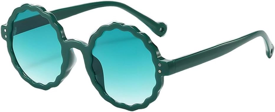 

Солнцезащитные очки LVTFCO Fashion в маленькой круглой оправе с цветочным узором для женщин, защита от УФ-излучения UV400, заклепки для мужчин, греческий размер, один размер, Greeb