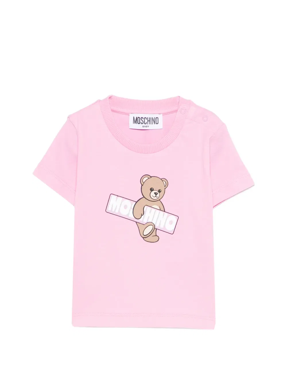 Футболка с принтом "плюшевый мишка" Moschino Kids, розовый