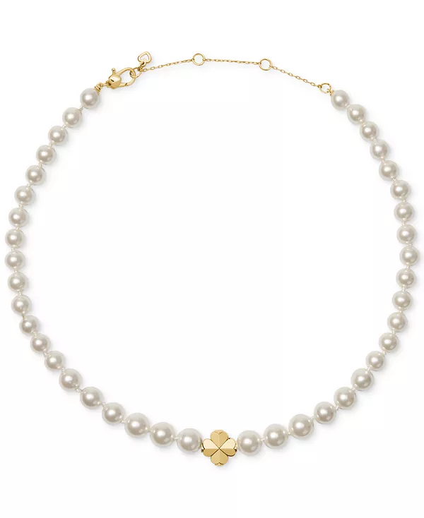 

Ожерелье с подвеской в виде цветка из искусственного жемчуга и кубического циркония Kate Spade New York, gold